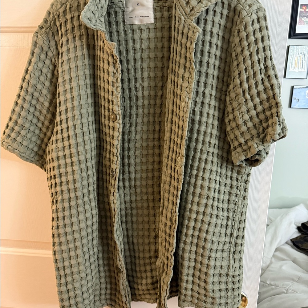 OAS Green Waffle Knit Shirt